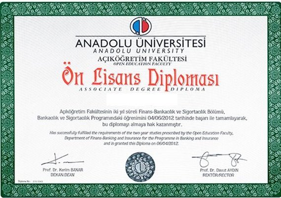 Açıköğretim Bankacılık ve Sigortacılık Diploması