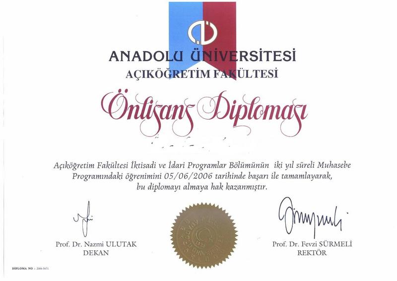 Açıköğretim Muhasebe Diploması