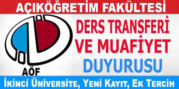 Aof Ders Muafiyet İşlemleri