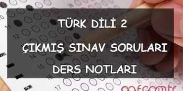 AÖF Türk Dili 2 Ders Notları ve Çıkmış Sorular