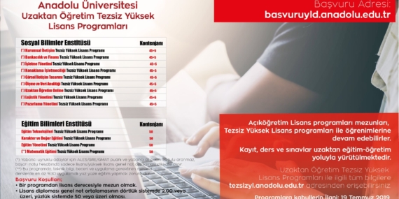 2019 Açıköğretim Yüksek Lisans Başvuruları 2019 Açıköğretim Yüksek Lisans Başvuruları