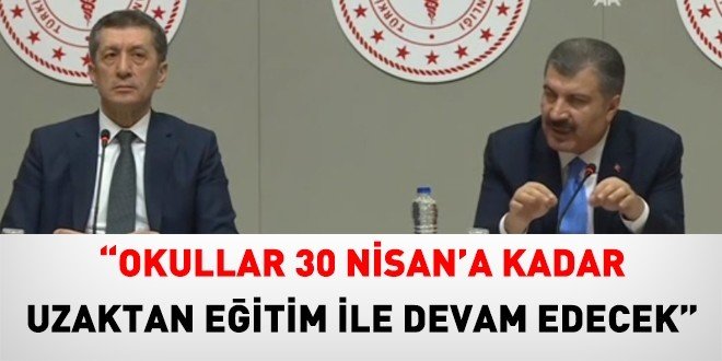 Okullar 30 Nisana Kadar Uzaktan Eğitim Olarak Devam Edecek