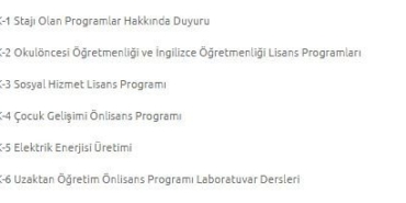 aof staj ve uygulama dersleri