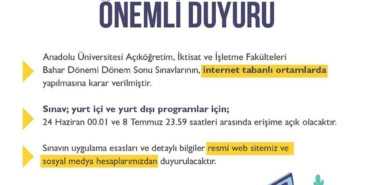 anadolu aof bahar sinavlari online