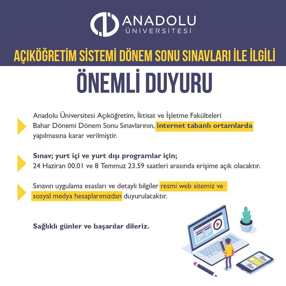 anadolu aof bahar sinavlari online