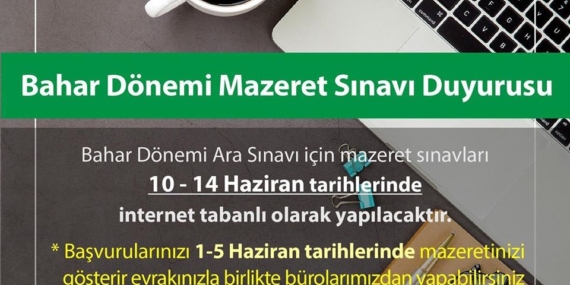 2020 Bahar Dönemi Mazeret Sınavı