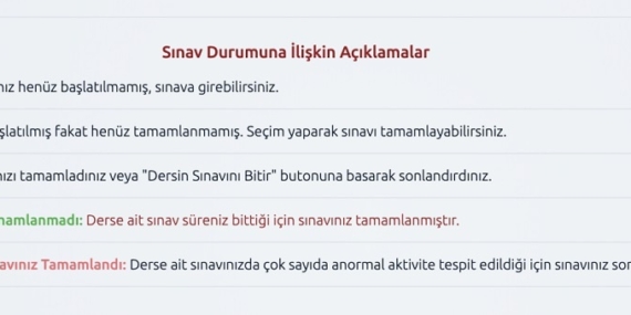 2020 Bahar Dönemi Online Final Sınavı Yönergeleri