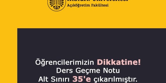 Atatürk Üniversitesi Geçme Notunu 35’e Çıkardı