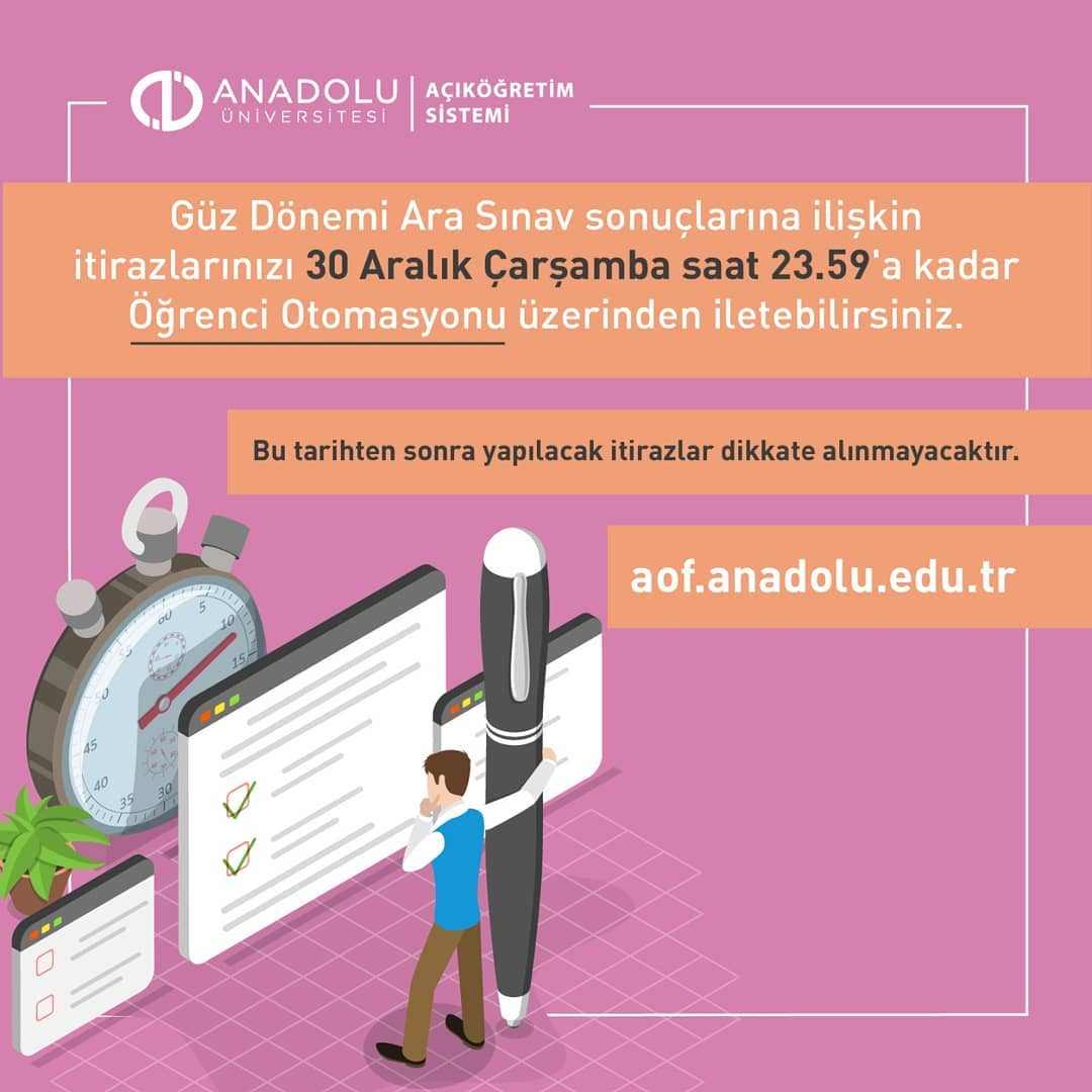 2020 - 2021 Güz Dönemi Arasınavlarına İtiraz Etme