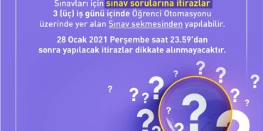 2020-2021 Güz Dönemi Final Sınavı ve Sorulara İtiraz Etme