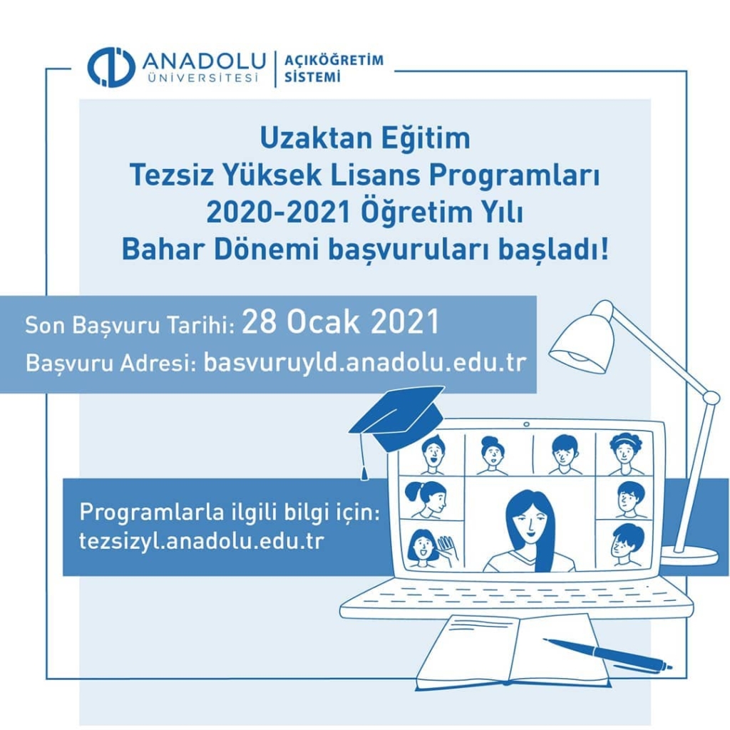 Açıköğretim 2020-2021 Bahar Dönemi Yüksek Lisans Başvuruları Başladı