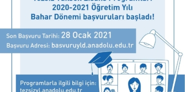 Açıköğretim 2020-2021 Bahar Dönemi Yüksek Lisans Başvuruları Başladı
