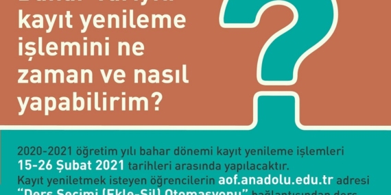 2020-2021 Bahar Dönemi Kayıt Yenileme İşlemleri