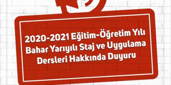 Auzef 2020-2021 Bahar Dönemi Staj ve Uygulama Dersleri