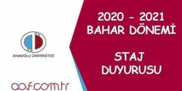 2021 Bahar Dönemi Staj Duyurusu
