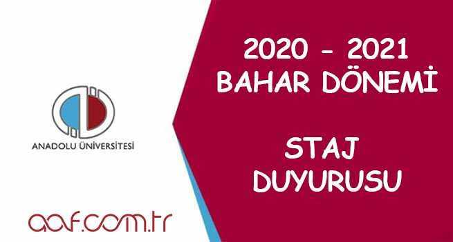 2021 Bahar Dönemi Staj Duyurusu