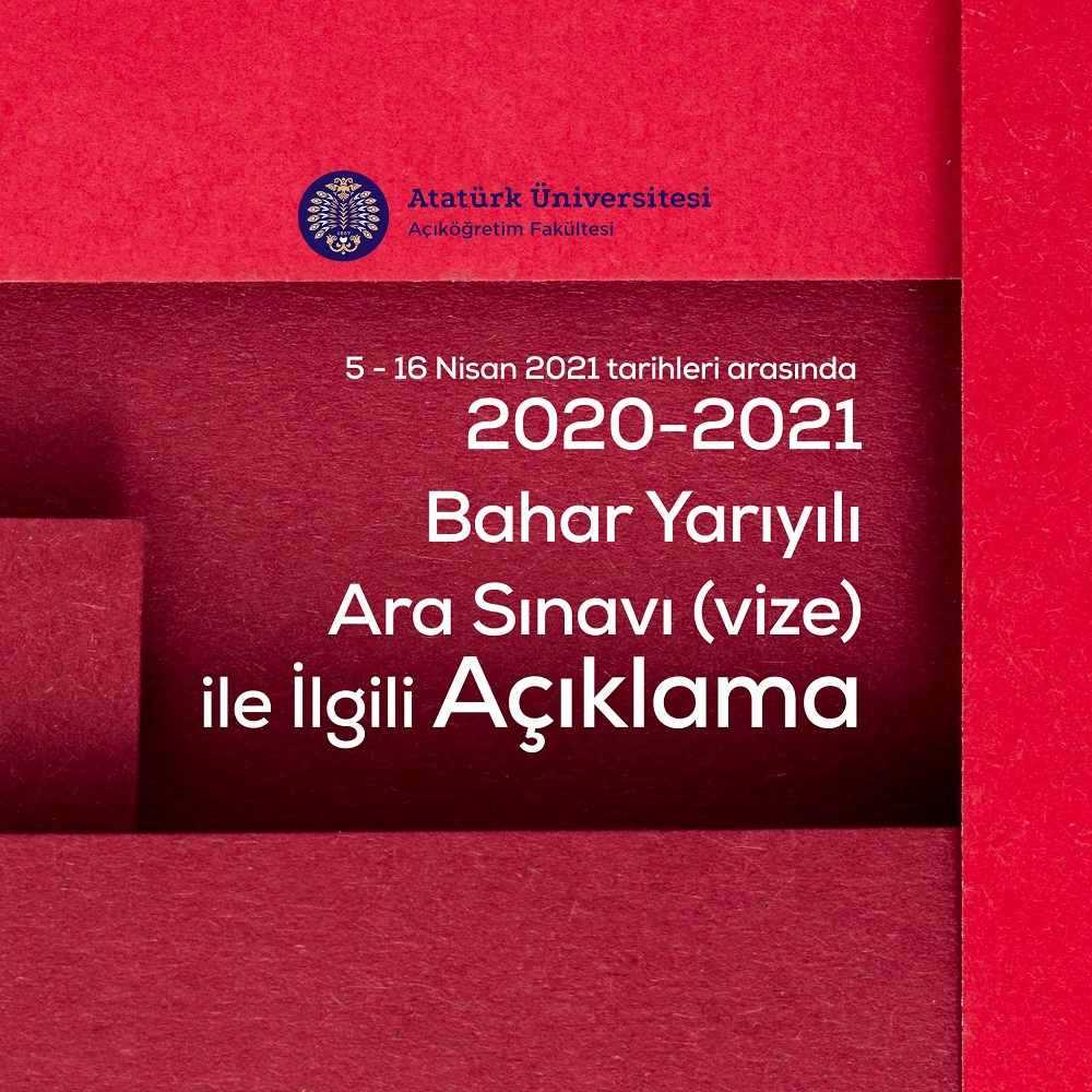 AtaAof 2021 Bahar Dönemi Online Arasınav Tarihleri Açıklandı