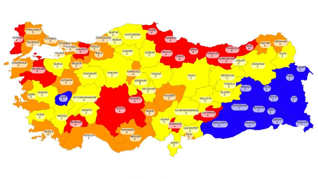 Türkiye Koronavirüs Risk Haritası