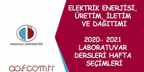 Elektrik Enerjisi Üretim, İletim ve Dağıtımı Laboratuvar Dersleri Hafta Seçimi (2021)