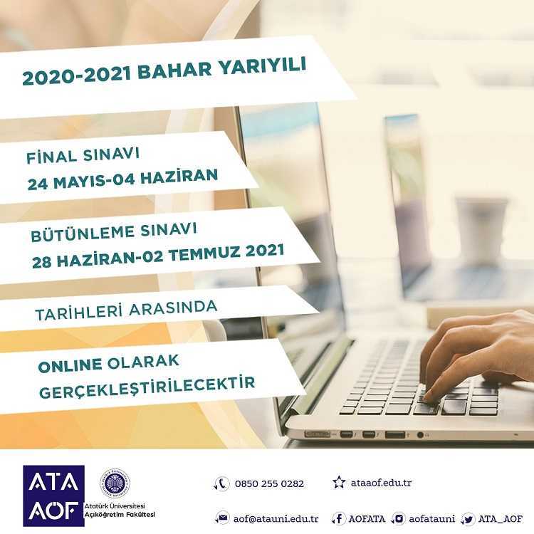 Ata Aof Bahar Dönemi Online Final ve Bütünleme Tarihleri Belli Oldu