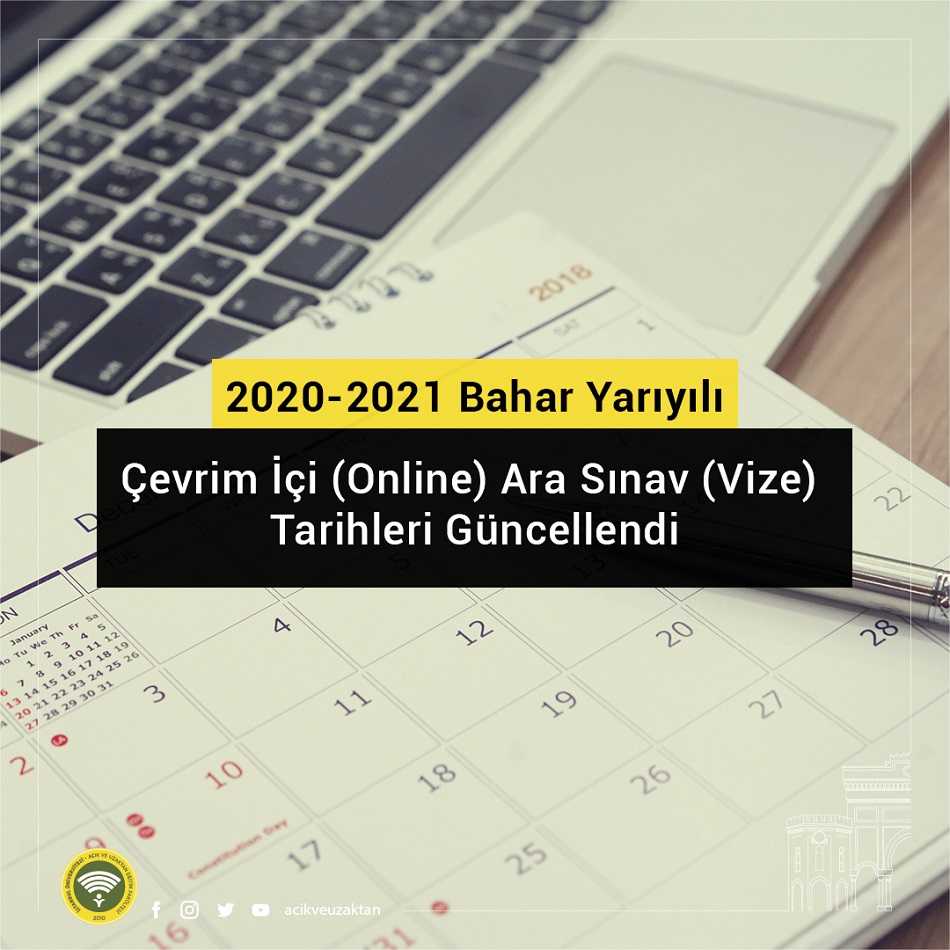 Auzef 2021 Bahar Dönemi Online Sınav Tarihleri Güncellendi