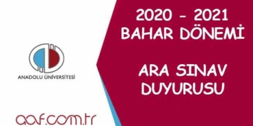 Bahar Dönemi Arasınav Duyurusu