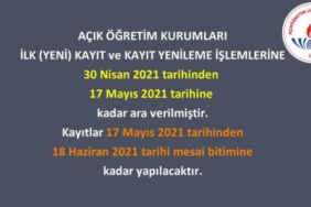 Açıköğretim Lisesi İlk Kayıt ve Kayıt Yenileme İşlemleri 2021 acikogretim lisesi yeni kayit ve kayit yenileme tarihleri