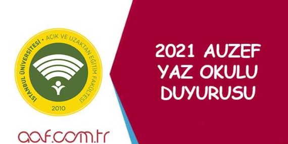 2021 AUZEF Yaz Okulu Duyurusu