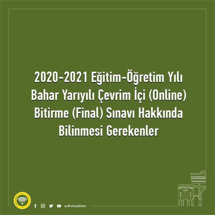 AUZEF 2021 Bahar Dönemi Final Sınavı Hakkında Merak Edilenler