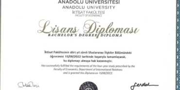 AÖF Diploma - Uluslararası İlişkiler