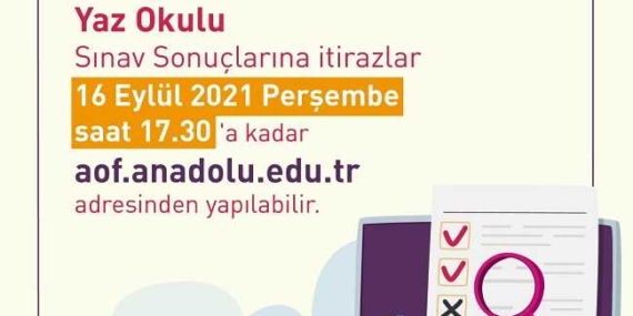 2021 Yaz Okulu Sınav Sonuçlarına İtiraz İşlemleri