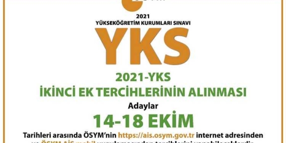 2021 YKS İkinci Ek Yerleştirme Tercihleri