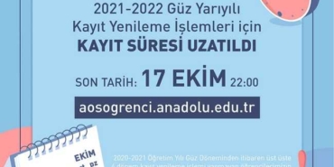 2021 Kayıt Yenileme İşlemi Uzatıldı