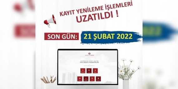 2022 Bahar Dönemi Kayıt Yenileme Uzatıldı
