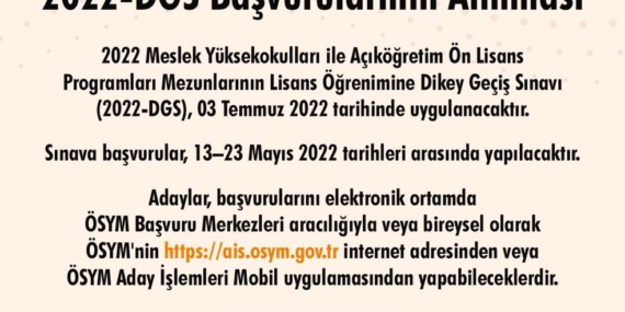 2022 DGS Başvuruları Başladı