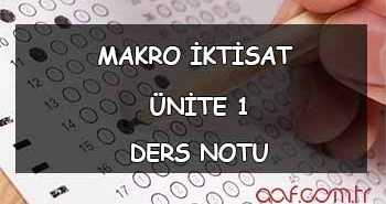 AÖF Makro İktisat Ders Notu