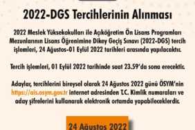 2022 DGS Tercihleri Başladı | AÖF DGS Kayıtları 2022 DGS Tercihleri Başladı
