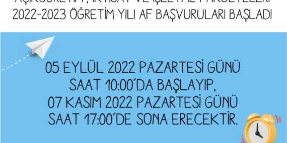 2022 AÖF AF Başvuruları Başladı