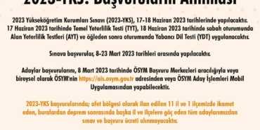 2023 YKS Başvuruları