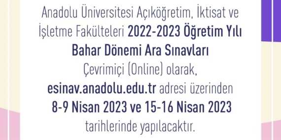 2023 Bahar Dönemi Arasınavları Online Yapılacak