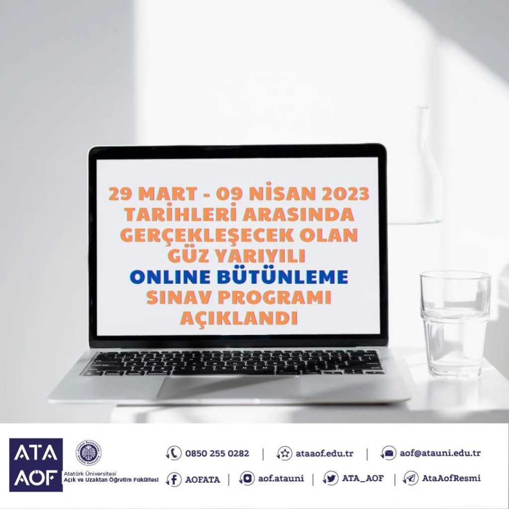 ATA AÖF Bütünleme Sınav Programı 2023
