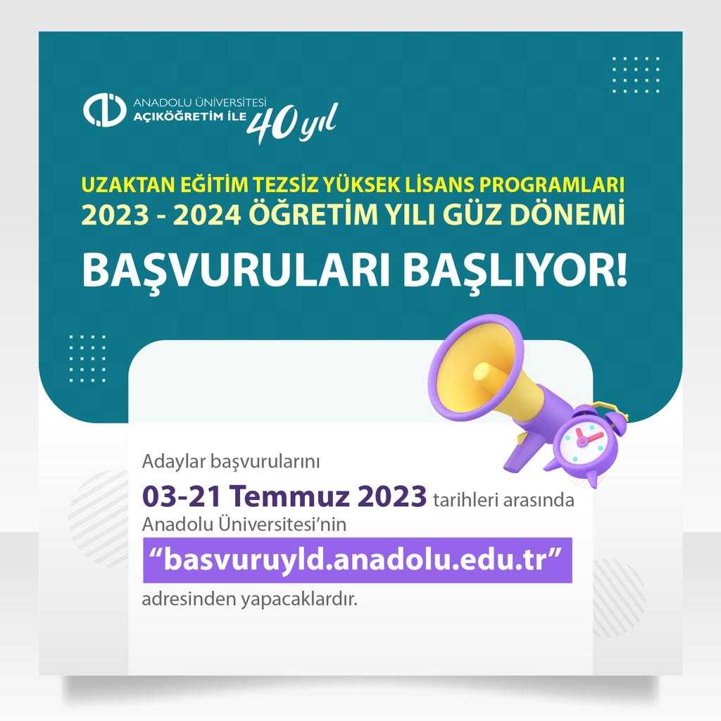 AÖF Yüksek Lisans Başvurusu 2023 AÖF Yüksek Lisans