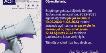 ATA-AÖF 2023 Yaz Okulu Sınavı Yüz Yüze Yapılacak