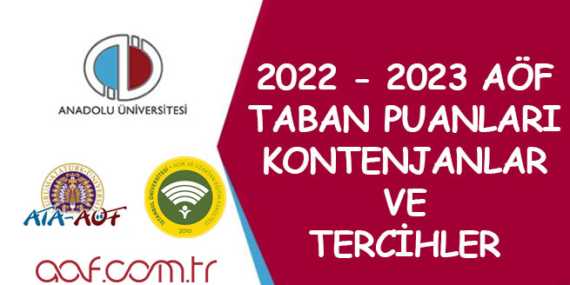 2023 AÖF Taban Puanları, Kontenjanlar ve Açıköğretim Tercihleri