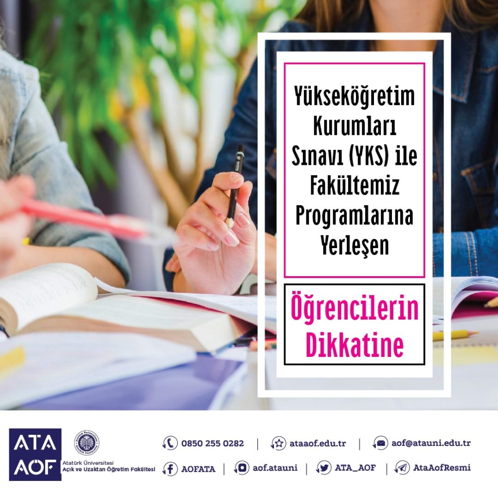 ATA AÖF Yeni Kayıt İşlemleri