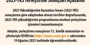 2023 YKS Tercih Sonuçları
