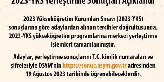 2023 YKS Tercih Sonuçları Açıklandı