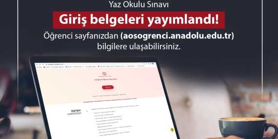 2024 Yaz Okulu Sınav Giriş Belgeleri Yayımlandı