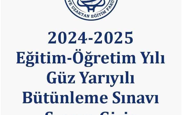2025 ANKUZEF Güz Yarıyılı Bütünleme Sınavı Sınava Giriş Belgeleri