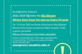 AÖF 2025 Güz Dönemi Final Sınavı Soruları ve İtiraz